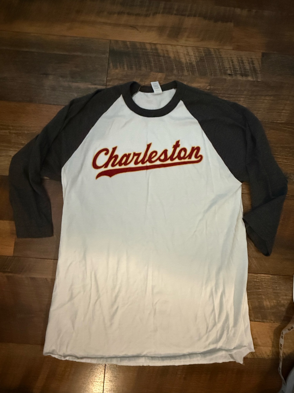Charleston Raglan Baseball Tee. CofC-Cougars
